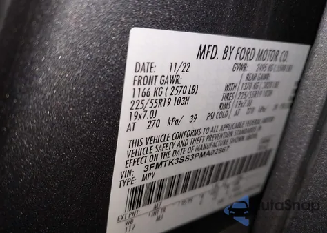 2023 Ford Mustang Mach-E Premium from USA, damaged, VIN 3FMTK3SS3PMA02867